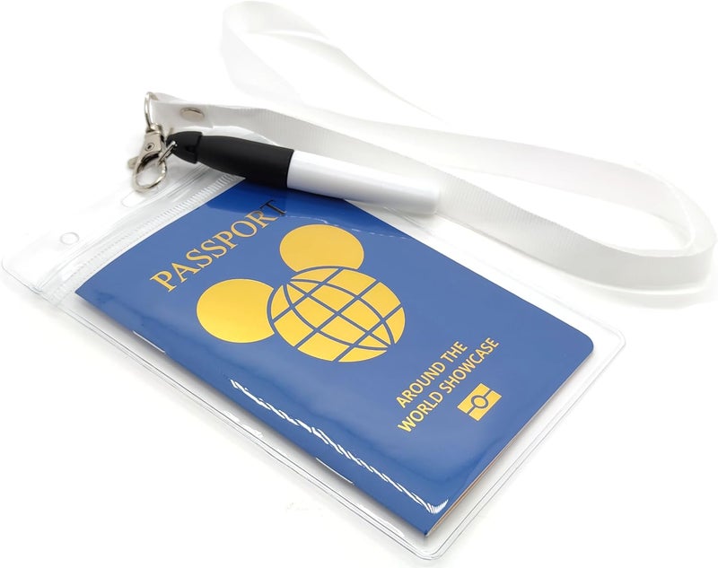 ASVP Shop Drinking Around The World Passport With Cover, Pen & Lanyard Perfect For Trip To Epcot (White) - Image 1